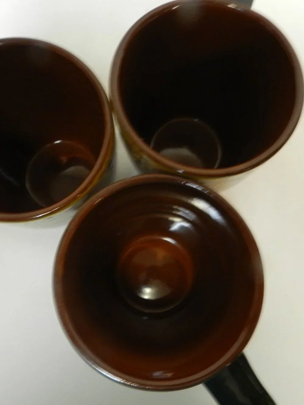 Pier 1 One Sunflower Hand painted Terracotta Mug Cup Set 3 floral Vintage